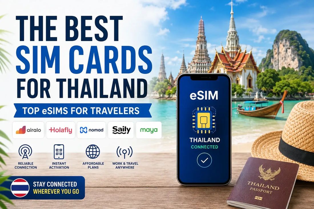 Best SIM Cards for Thailand travel guide featuring top eSIM providers for tourists and digital nomads