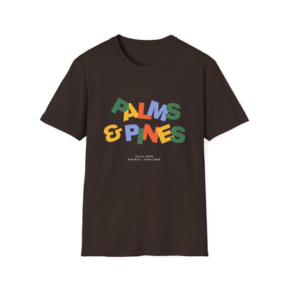 "Palms & Pines" Retro Color Blocks T-Shirt
