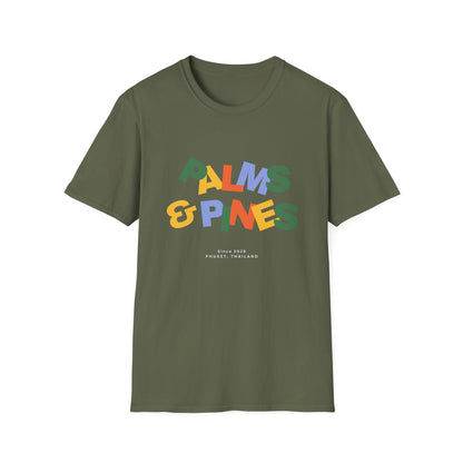 "Palms & Pines" Retro Color Blocks T-Shirt