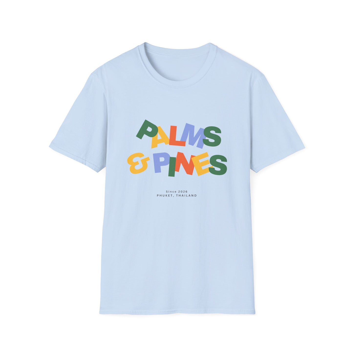 "Palms & Pines" Retro Color Blocks T-Shirt