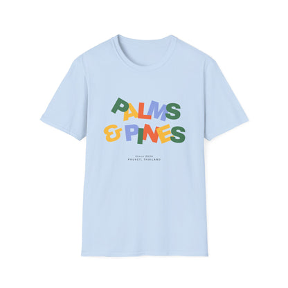 "Palms & Pines" Retro Color Blocks T-Shirt