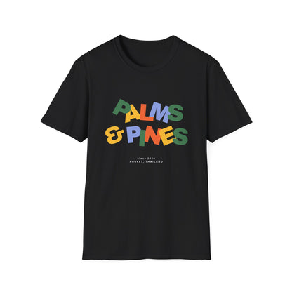 "Palms & Pines" Retro Color Blocks T-Shirt