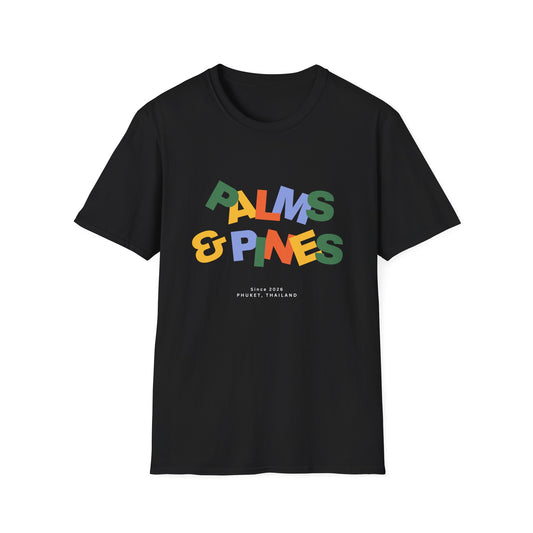 "Palms & Pines" Retro Color Blocks T-Shirt
